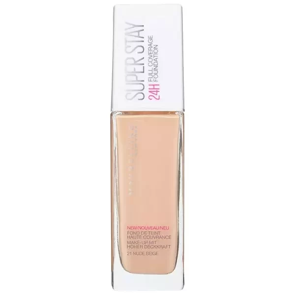 Maybelline Foundation 30ml Super Stay 24H full coverage 21 Nude Beige