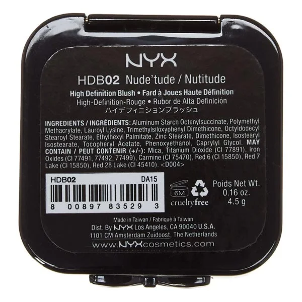 NYX Blush 4.5g High Definition 02 Nude Tude NYX Blush 4.5g High Definition 02 Nude Tude