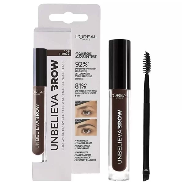 Loreal Eyebrow 3.4ml Unbelieva Brow Long Lasting Brow Gel 109 Ebony