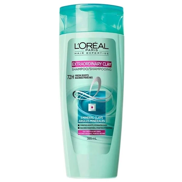 Loreal Shampoo 385ml Hair Expertise Extraordinary Clay for Oily Roots and Dry Ends Loreal Shampoo 385ml Hair Expertise Extraordinary Clay for Oily Roots and Dry Ends