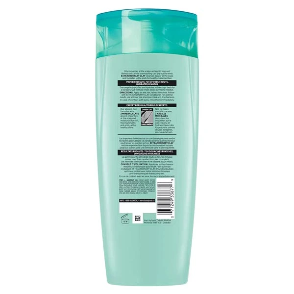 Loreal Shampoo 385ml Hair Expertise Extraordinary Clay for Oily Roots and Dry Ends Loreal Shampoo 385ml Hair Expertise Extraordinary Clay for Oily Roots and Dry Ends
