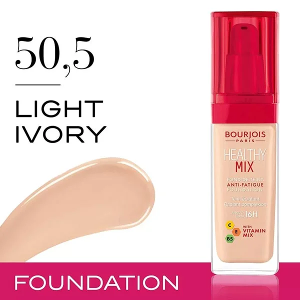 Bourjois Foundation 30ml Healthy Mix 50.5 Light Ivory Bourjois Foundation 30ml Healthy Mix 50.5 Light Ivory