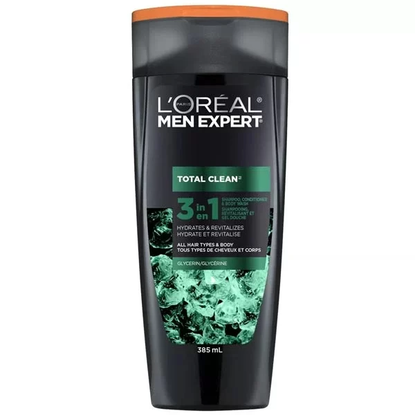Loreal Shampoo and Conditioner 385ml Men Expert 3in1 Total Clean