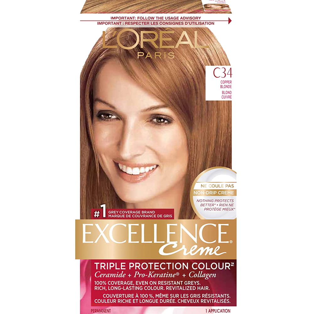 Loreal Excellence Creme Hair Color C34 Copper Blonde | Head2Toes Beauty ...