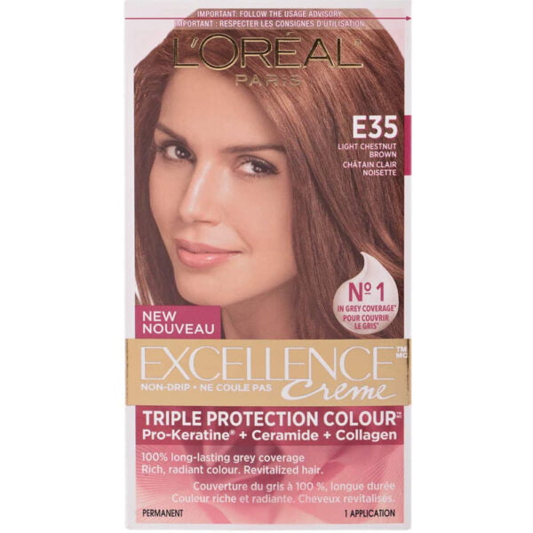 Loreal Hair Color Excellence Cream E35 Light Chestnut Brown