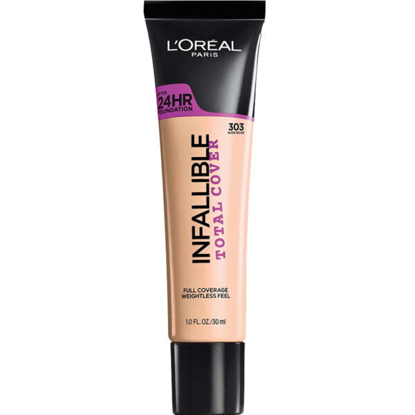 Loreal Foundation Infallible Total Cover 303 Nude Beige 30ml 24hr