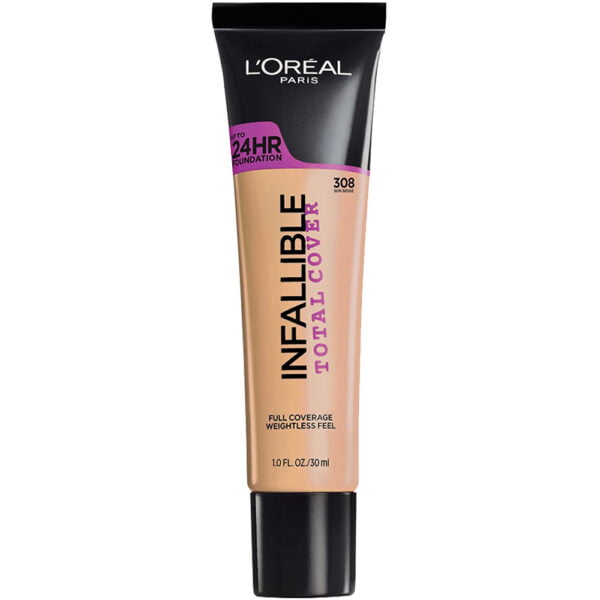Loreal Foundation Infallible Total Cover 308 Sun Beige 30ml 24hr