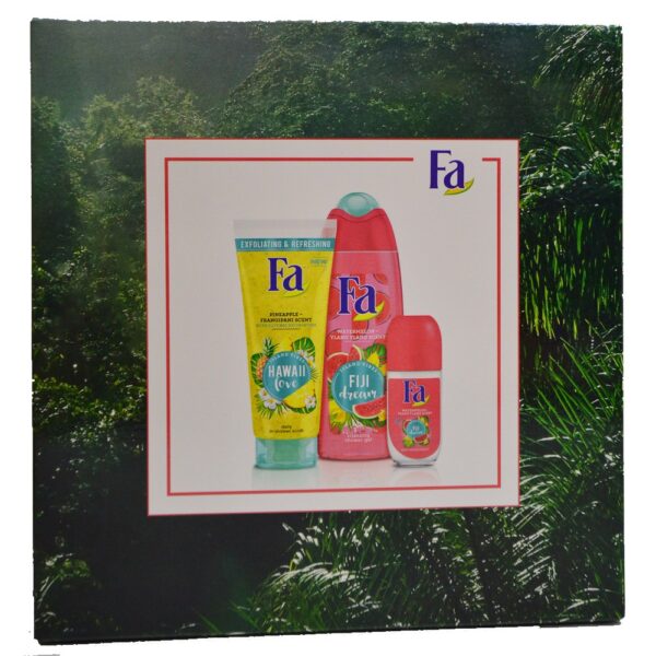 Fa Deo 50ml plus SG 250ml plus Scrub 200ml Hawaii Love 3pcs Gift Set
