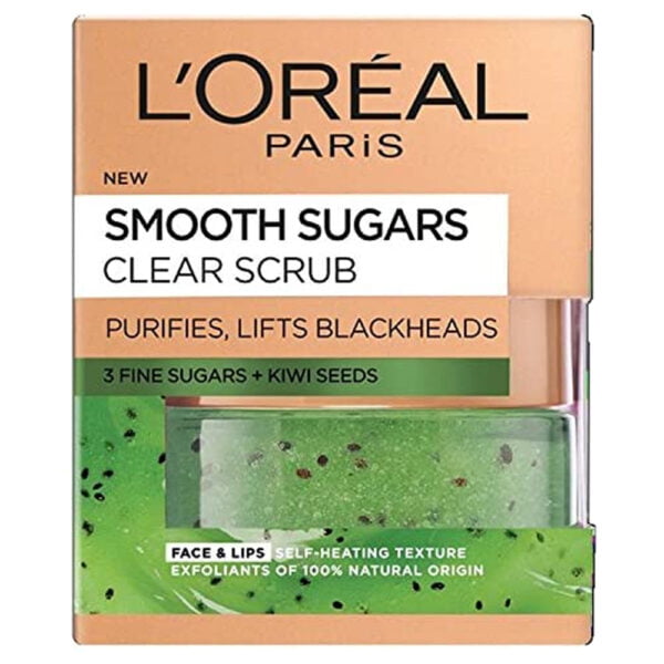 Loreal Scrub 50ml Smooth Sugar Clear Kiwi Face and Lip