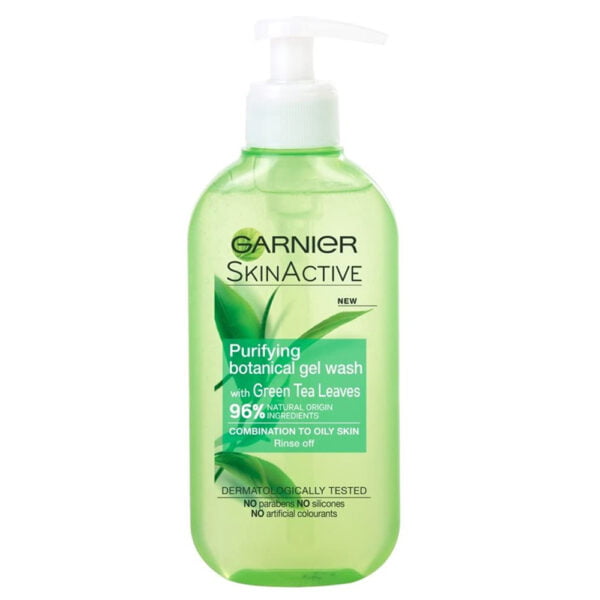 Garnier Gel Wash 200ml Natural Green Tea Combination Skin