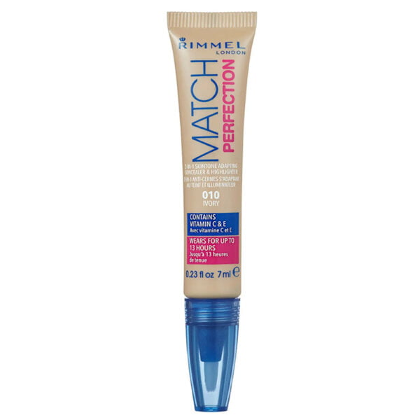 Rimmel Concealer and Highlighter 7ml Match Perfection 010 Ivory