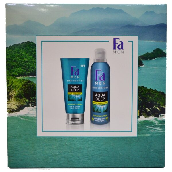 Fa SG 200ml plus S and S Foam 200ml For Men Aqua Deep 2pcs Gift Set