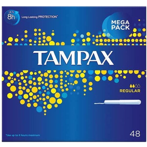 Tampax Tampons Cardboard Regular Mega Pack Applikator 48 Count
