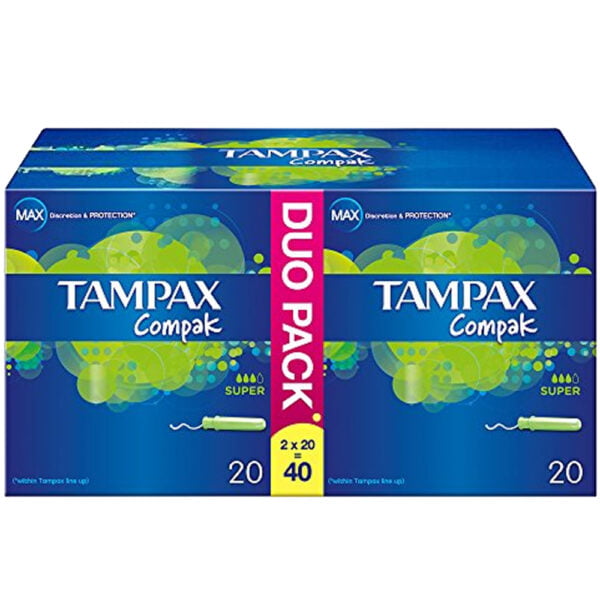 Tampax Tampons Compak Duo Pack Super Applikator 40 Count