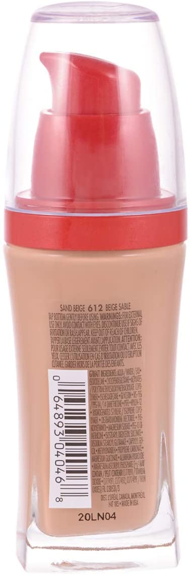 Loreal Foundation 30ml Infallible Advanced Never Fail Makeup 612 Sand Beige 2 Loreal Foundation 30ml Infallible Advanced Never Fail Makeup 612 Sand Beige