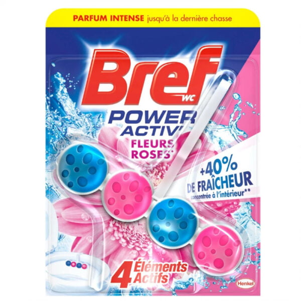 Bref Blue Active Flower Roses Toilet Block 50g