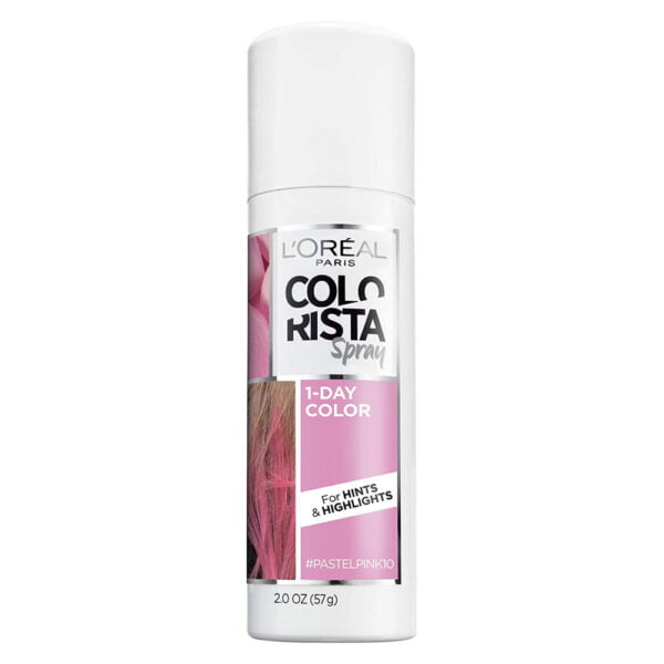 Loreal Hair Color Spray 57g Colorista 1 Day Spray for Hints and Highlight Pastelpink10