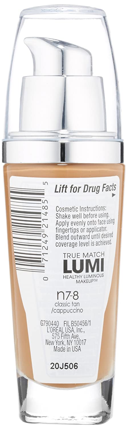 Loreal Foundation 30ml True Match Lumi Healthy Luminous N7-8 Classic Tan Cappucino 2 Loreal Foundation 30ml True Match Lumi Healthy Luminous N7-8 Classic Tan Cappucino