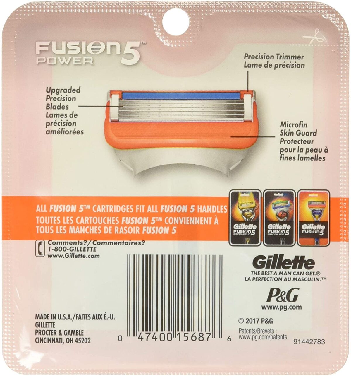 Gillette Fusion 5 Power Razor 4 Cartridges