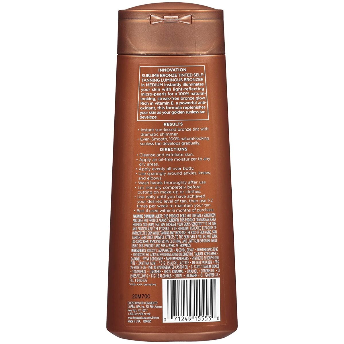 Loreal Self Tanning 200ml Sublime Bronze Luminous Bronzer