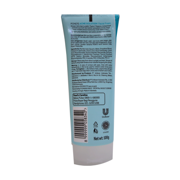 Ponds Facial Foam 100g Acne Solution