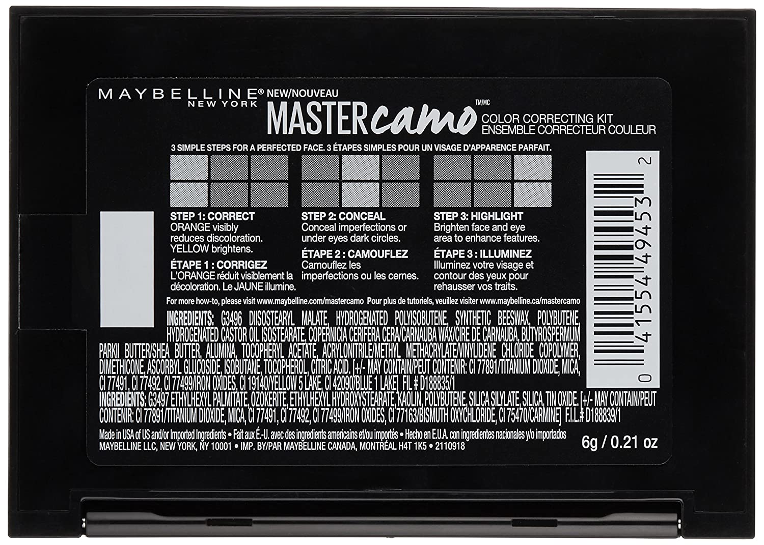 Maybelline Color Correcting Kit 6g Master Camo 300 deep 2 Maybelline Color Correcting Kit 6g Master Camo 300 deep