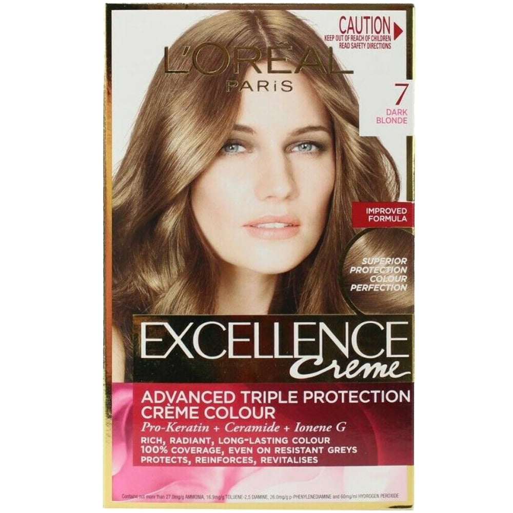 Loreal Hair Color Excellence Cream 7 Dark Blonde | Head2Toes Beauty ...