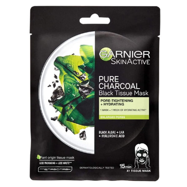 Garnier Tissue Mask 28g Skin Active Charcoal and Black Tea