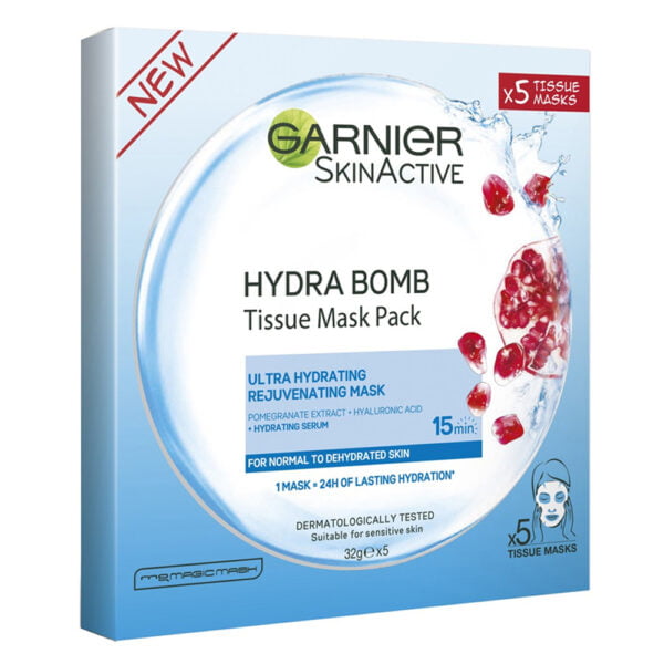Garnier Tissue Mask Skin Active Hydra Bomb PK5