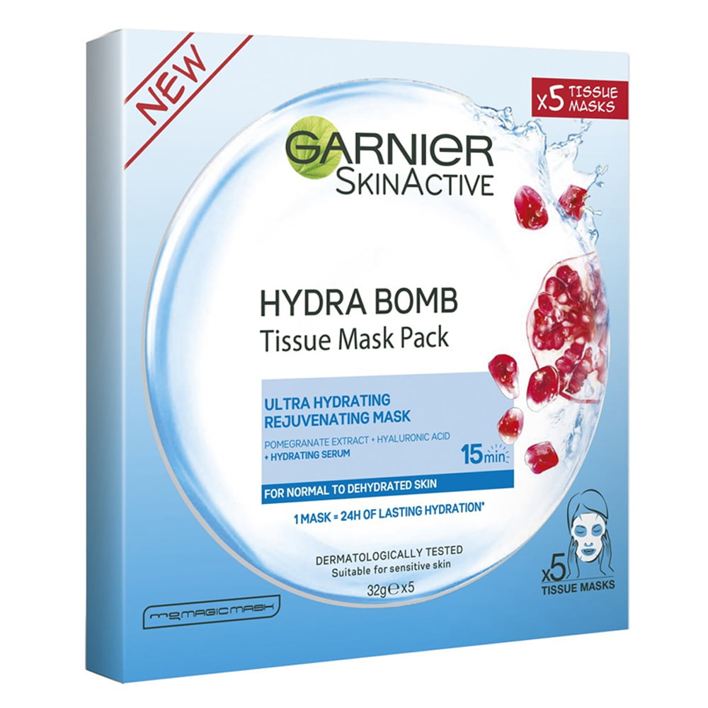 Garnier Tissue Mask Skin Active Hydra Bomb PK5 1 Garnier Tissue Mask Skin Active Hydra Bomb PK5
