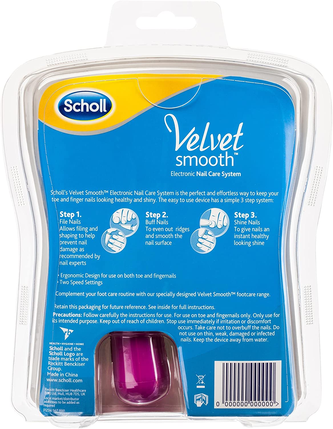 Scholl Nail Care Velvet Smooth System Pink 2 Scholl Nail Care Velvet Smooth System Pink