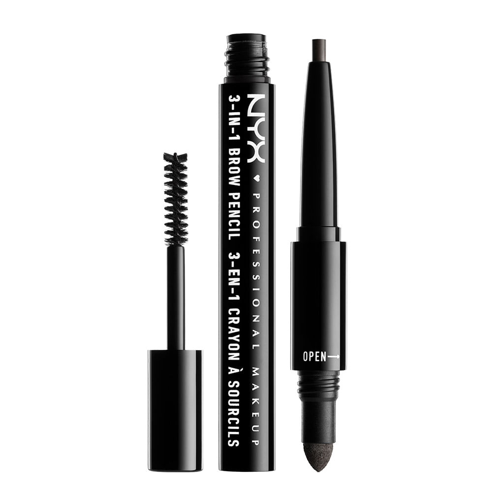 NYX Brow Pencil 3in1 10 Black 1 NYX Brow Pencil 3in1 10 Black