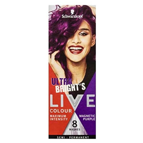 Schwarzkopf Hair Color Live Hair Color Ultra Brights Magnetic purple Semi Permanent