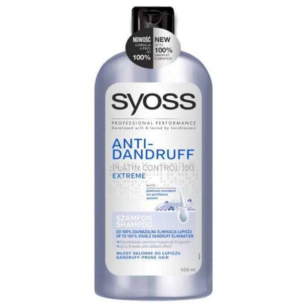 Syoss Shampoo 500ml Anti Dandruff Platin Control Extreme