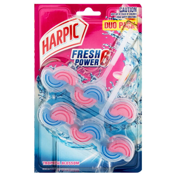 Harpic Toilet Cages 2x39g Fresh Power 6 Tropical Blossom