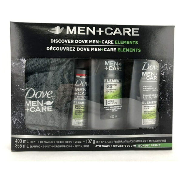 Dove Men plus Care Gift Set 4Ct Elements Minerals plus Sage