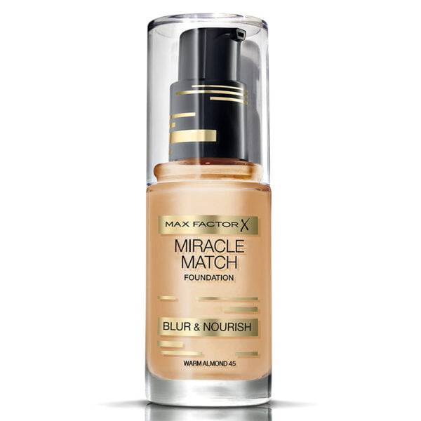 Max Factor Foundation 30ml Miracle Match 45 Warm Almond