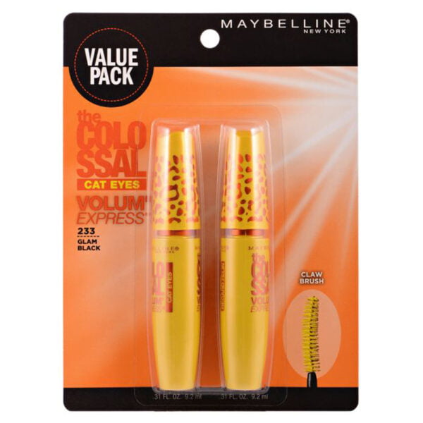 Maybelline Mascara 9.2mm Colossal Volum Express 233 Glam Black Set 2 pc