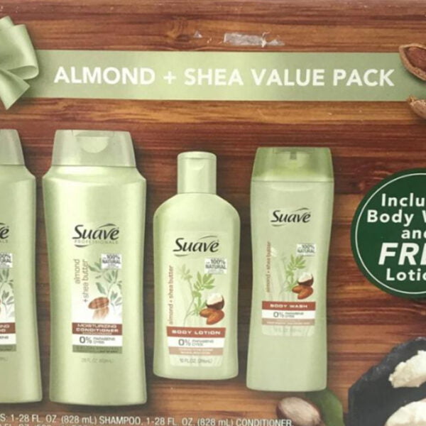 Suave Gift Set Almond and Shea (Shampoo, Conditioner, Body Wash, Body Lotion)