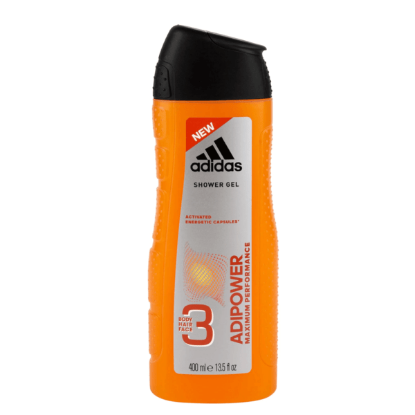 Adidas Shower Gel 400ml 3in1 Body and Hair and Face Adipower