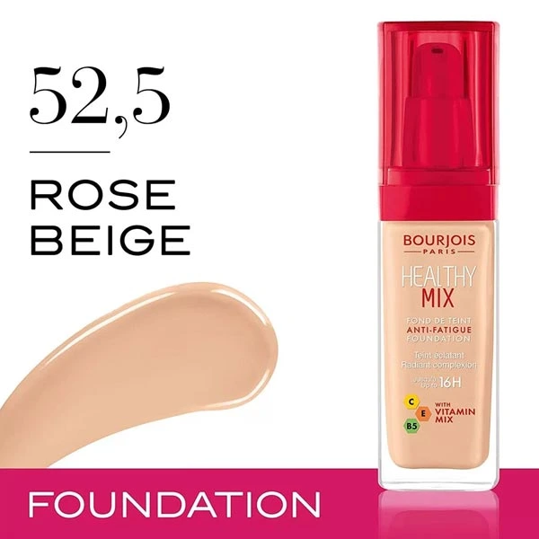 Bourjois Foundation 30ml Healthy Mix 52.5 Rose Beige Bourjois Foundation 30ml Healthy Mix 52.5 Rose Beige