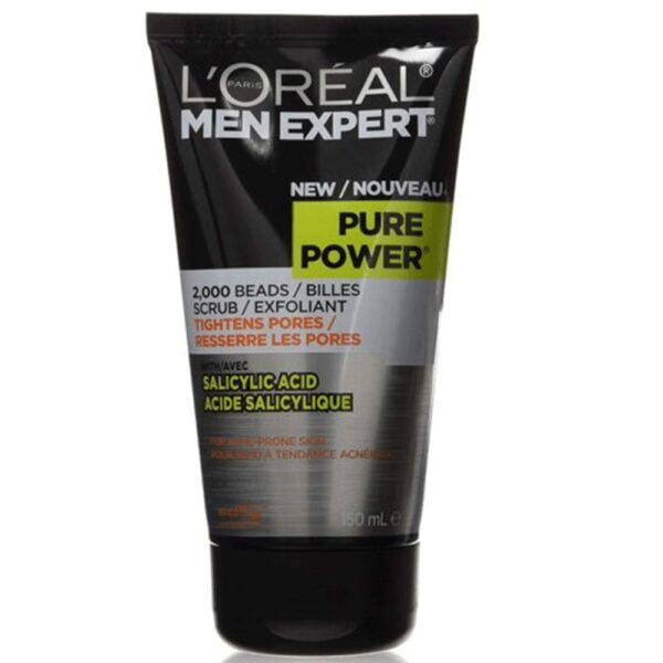 Loreal Scrub 150ml Expert Pure Power Exfoliating Face Cleanser For Acne Prone Skin