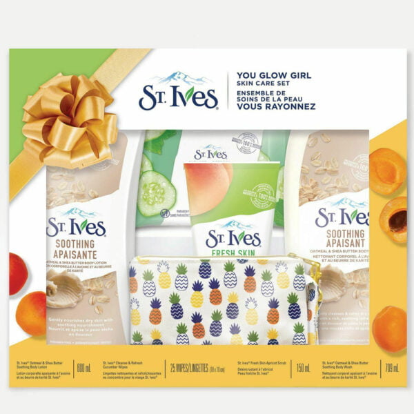 St Ives Gift Set You Glow Girl Skin Care Set (Lotion 5 Pk+ Wipes 25pk+ Scrub 150ml+ Body Wash 709ml)