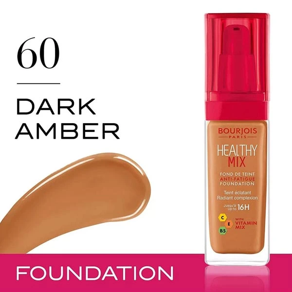 Bourjois Foundation 30ml Healthy Mix 60 Dark Amber Bourjois Foundation 30ml Healthy Mix 60 Dark Amber