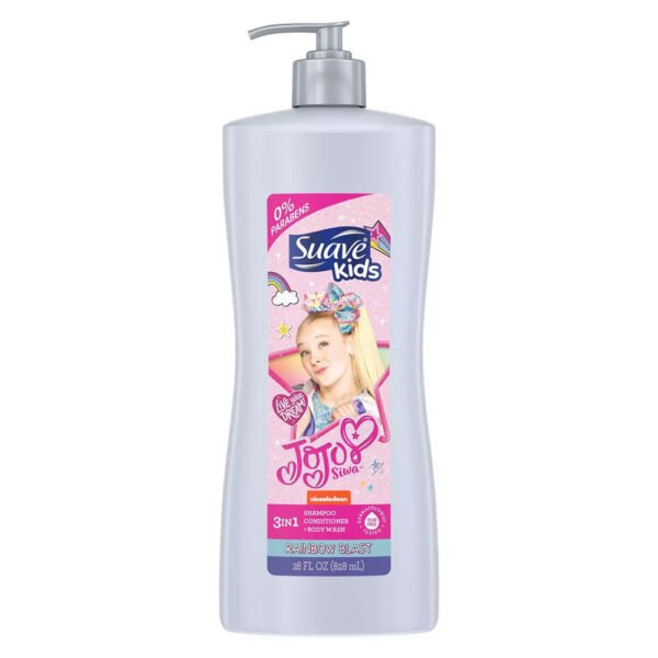 Suave Kids 3 in 1 Shampoo and Condationer and Body Wash 828ml Jojo Siwa Rainbow Blast