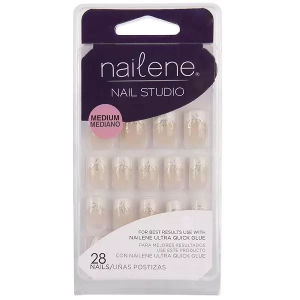 Nailene Fake Nails 28pcs Nails Studio Medium Pink French