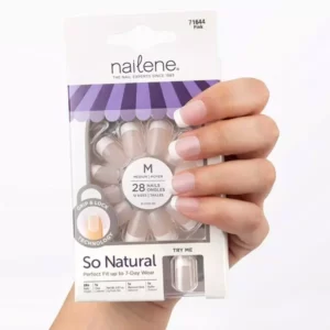 Nailene Fake Nails 28pcs So Natural Medium Pink French