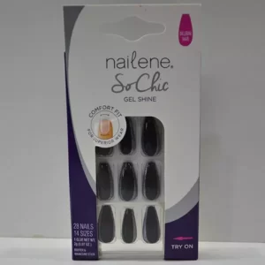 Nailene Fake Nails 28pcs So Chic Gel Shine Ballerina Shape