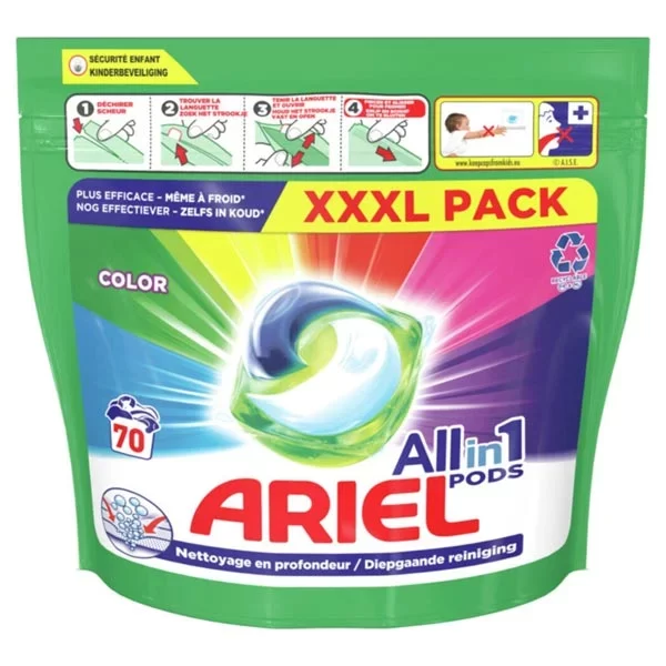 Ariel Liquid Pods 1666g 70 Pcs All In 1 Color