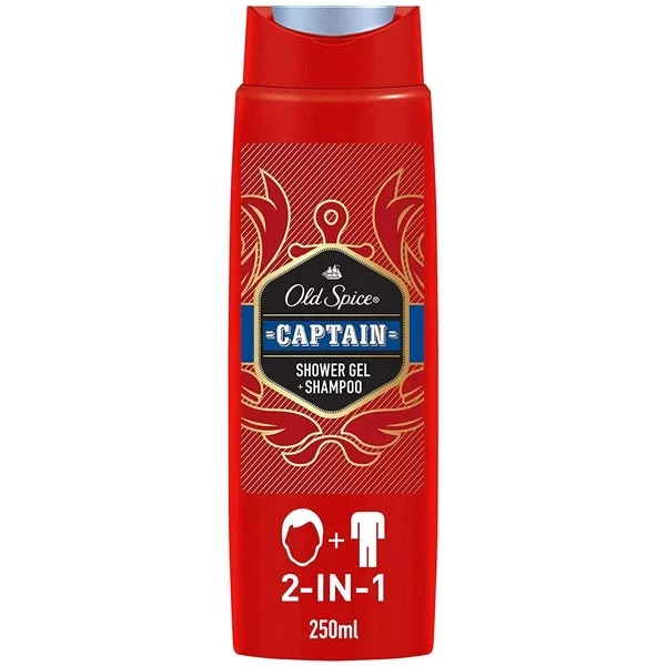 Old Spice Shampoo 250ml Captain 2in1 Shower Gel